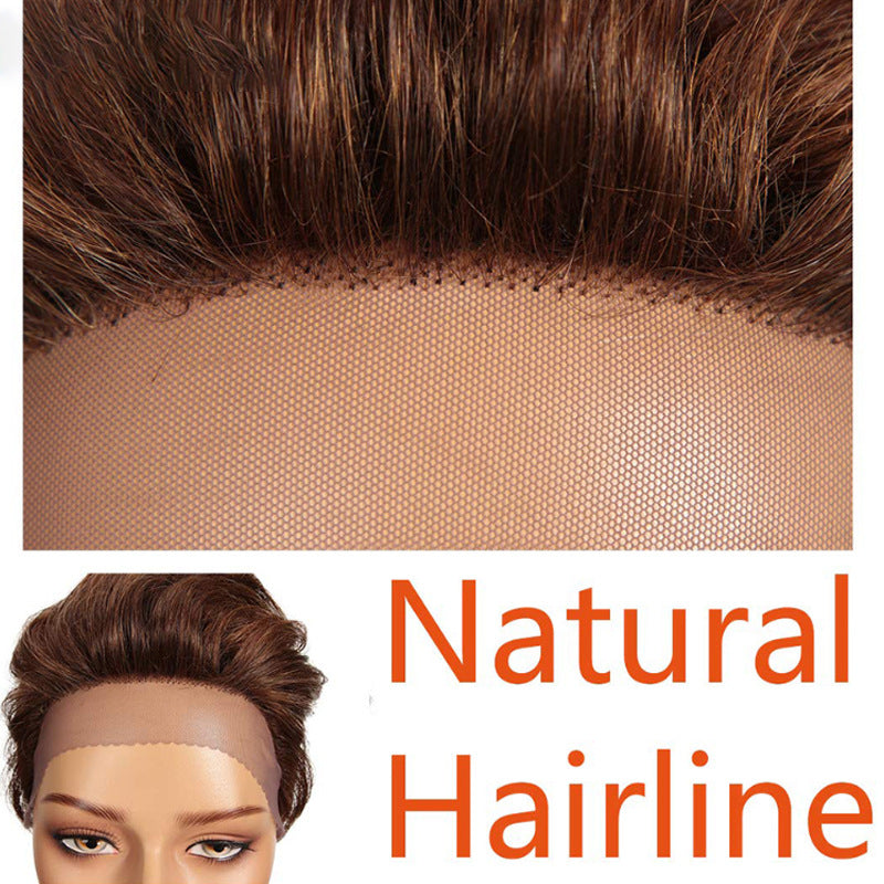 Front Lace Wig All Real Hair Short Headgear
