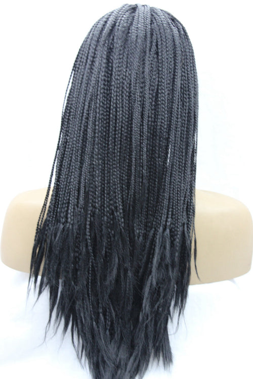 12 in Black Human Hair Braided Mechanism