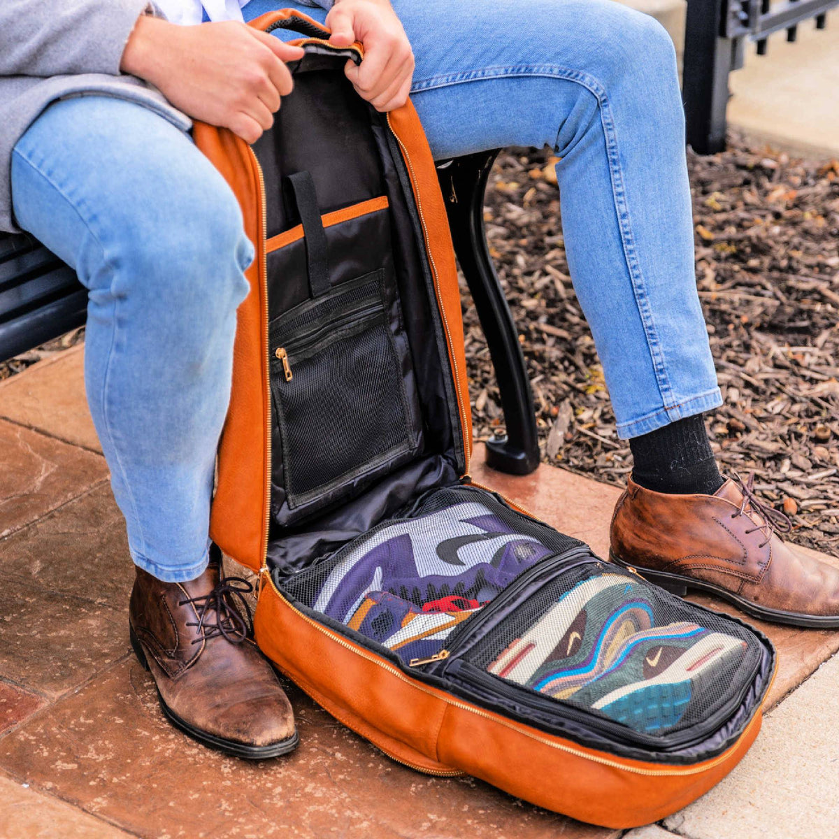 Brown Leather Commuter Bag